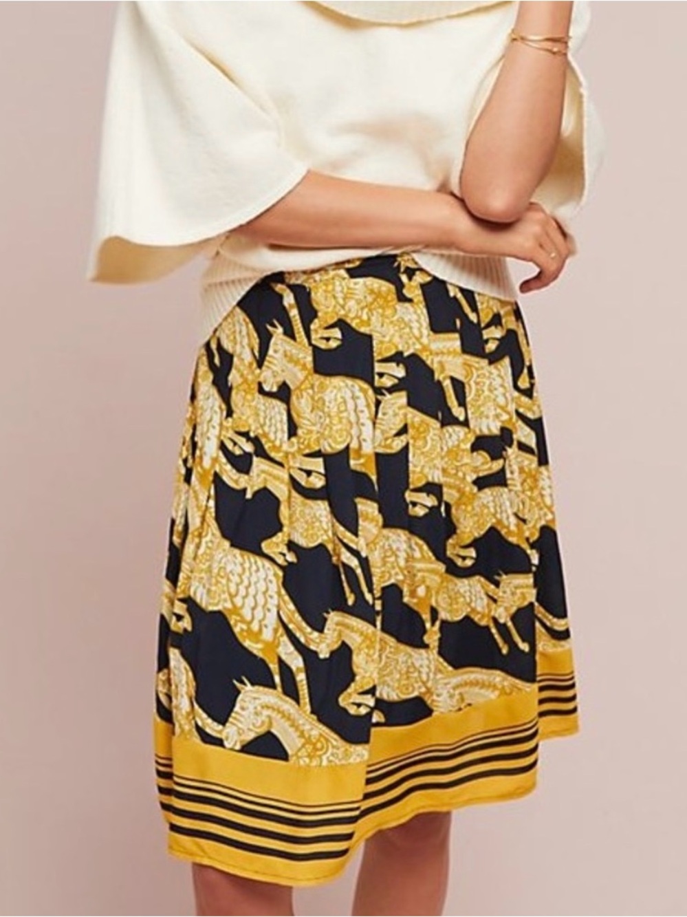 Anthropologie Maeve Jade Horse A-line Skirt, Size 0